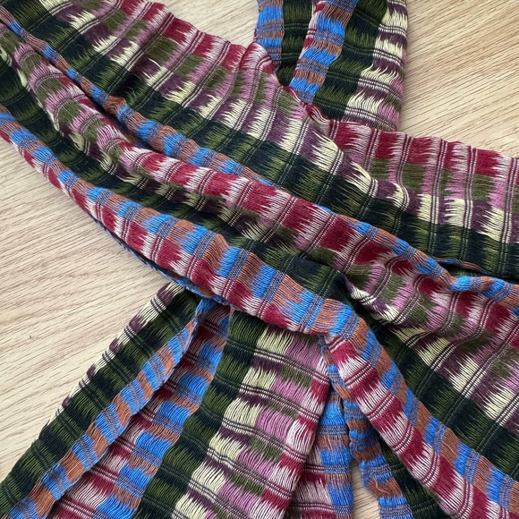 Boho Ethnic Woven Scarf Multicolor Festival Wrap Artisan Style - Picture 10 of 13